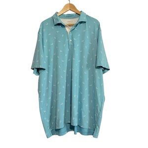 Johnnie-O Blue Performance Golf Mermaid Print Polo Men’s Size XXL